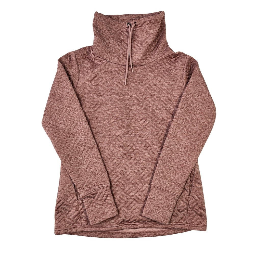 RBX Women‎ Mauve Quilted Funnel Neck Pullover Sweatshirt Thumbholes Small